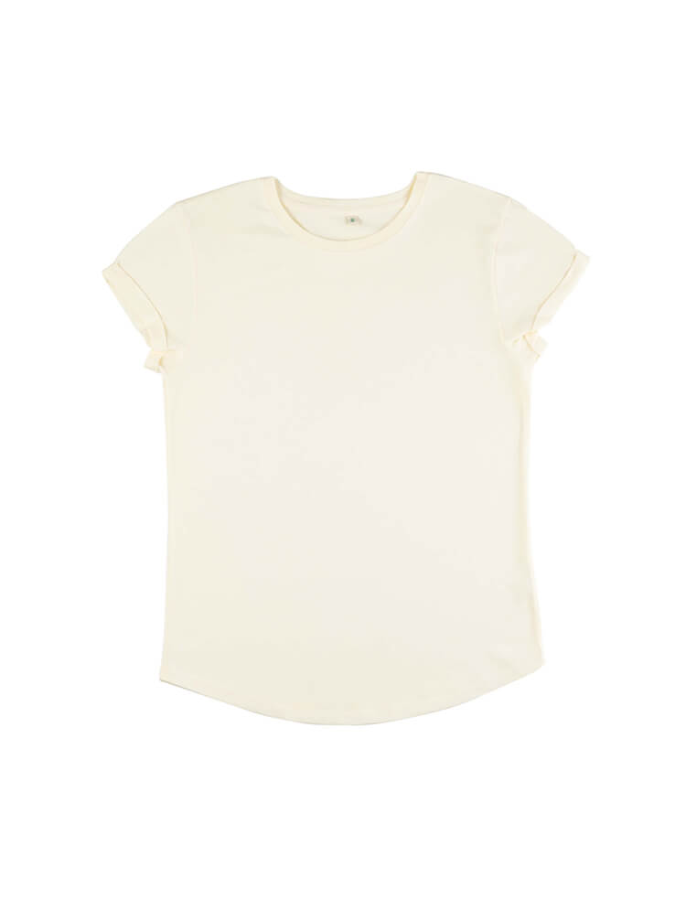 T-shirt med upprullade ärmar
