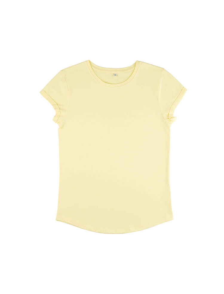 T-shirt med upprullade ärmar