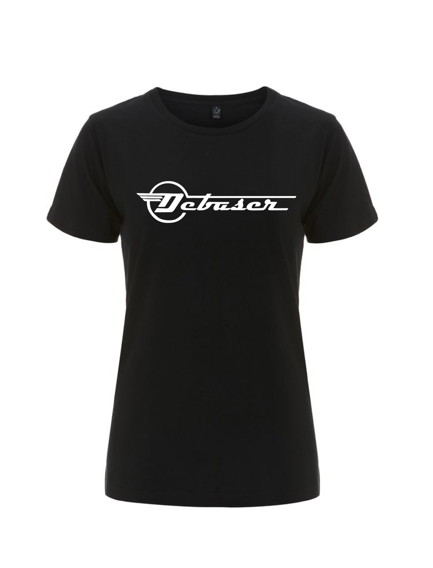 Debaser svart merch t-shirt för kvinnor